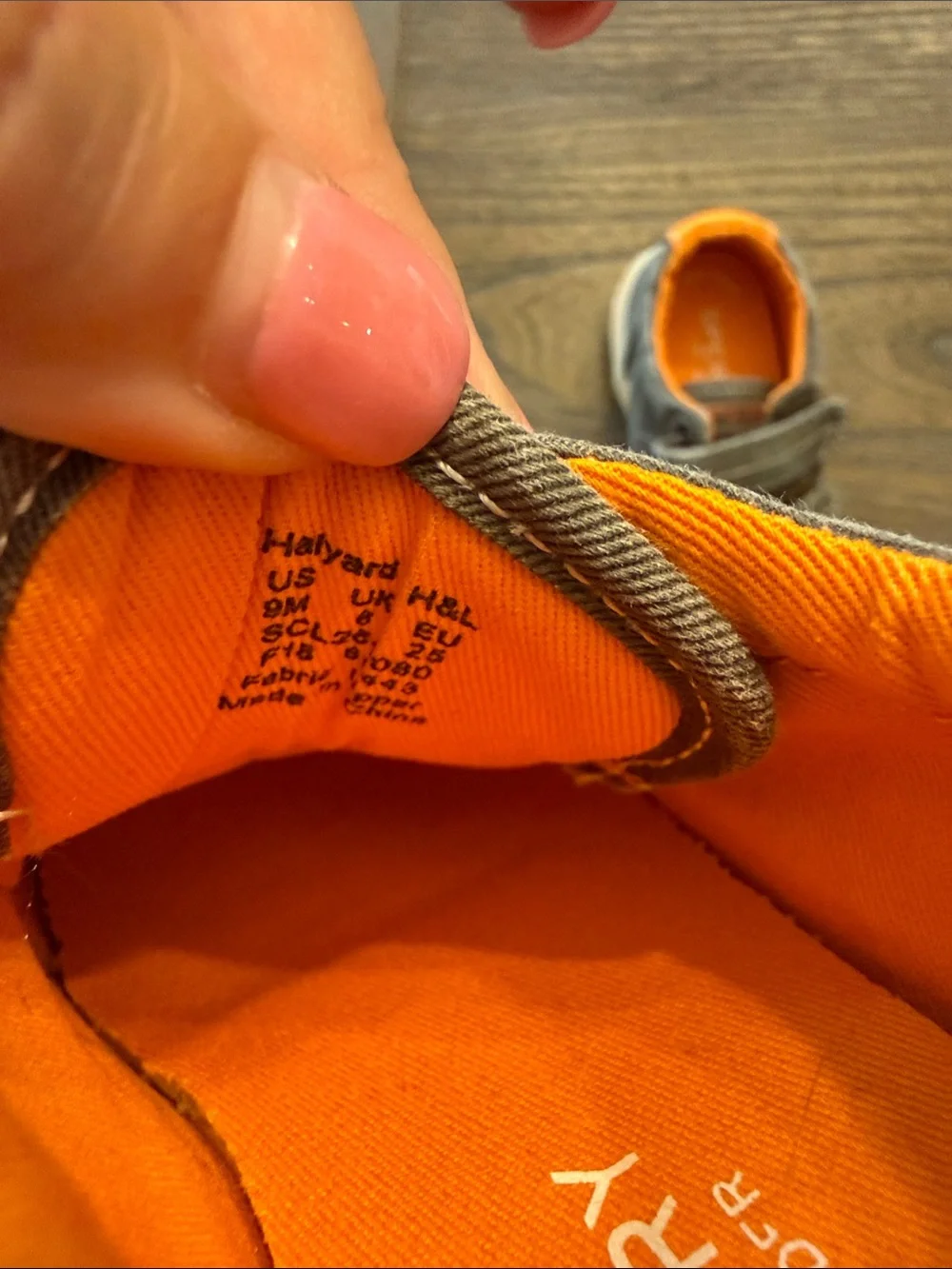 Sperry Kids Gray Sneakers with Orange Lining Velcro Size 9T